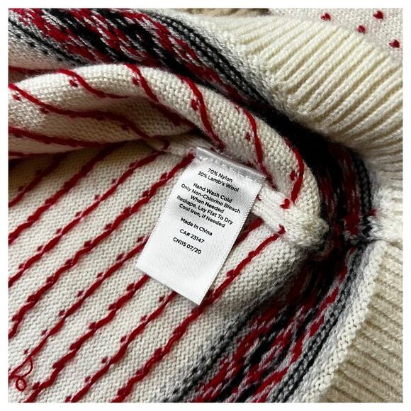 Talbots Fair Isle Lambs Wool Blend Crew Neck Long Sleeve Pullover Sweater Size S - Picture 5 of 6